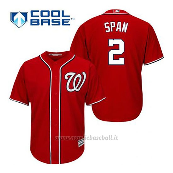 Maglia Baseball Uomo Washington Nationals Denard Span 2 Rosso Alterner Cool Base